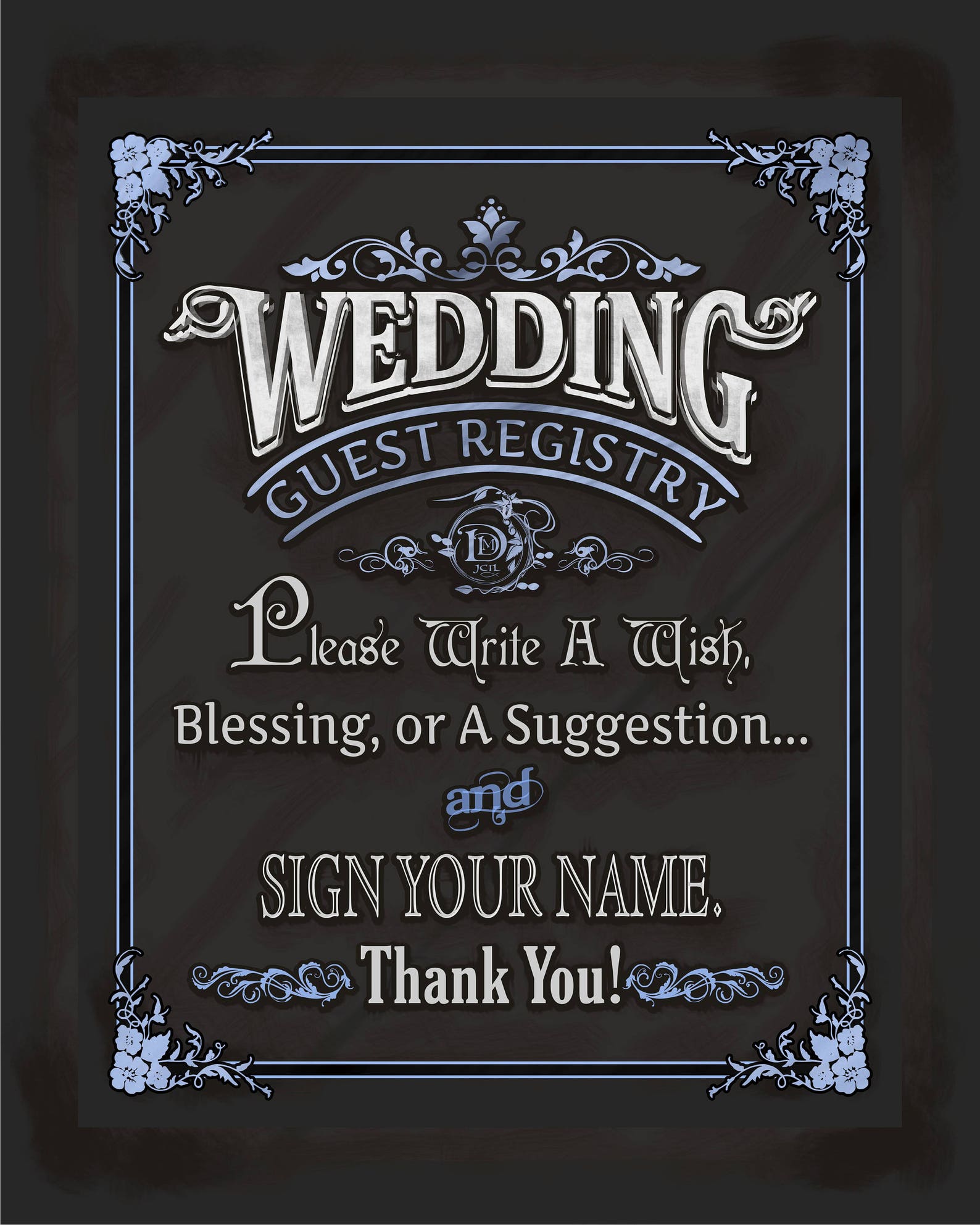 Chalkboard Wedding Registry Signs Etsy