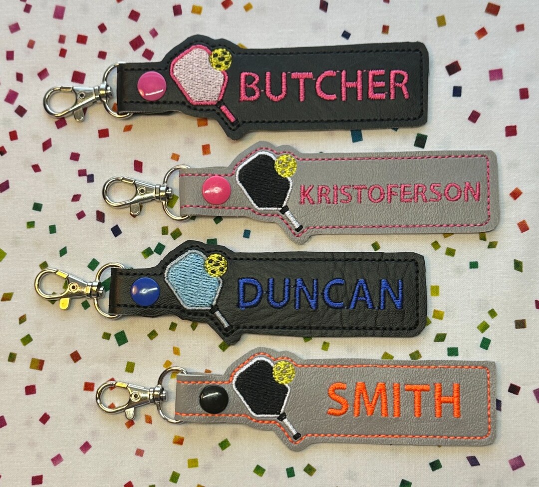 Pickleball Name Key Fob Pickleball Key Chain Bag Tag Custom Keychain