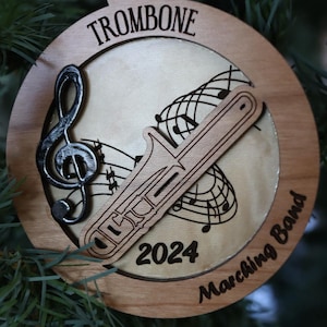Trombone - Marching Band Ornament - SVG Laser File