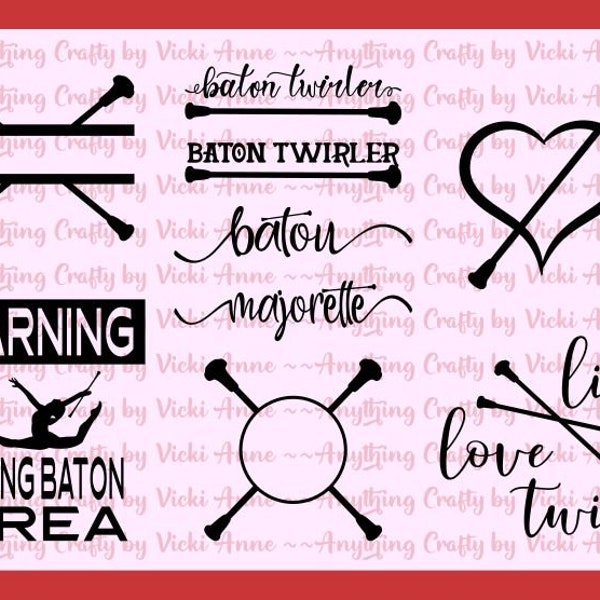 Majorette Baton Twirler SVG Pack ~ SVG & PNG's ~ Live Love Twirl