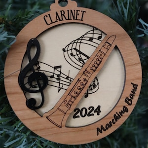 Clarinet - Marching Band Ornament - SVG Laser File