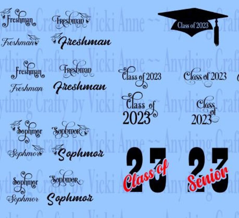 Class Of 2023 Large Svg Bundle Pack High School College Etsy