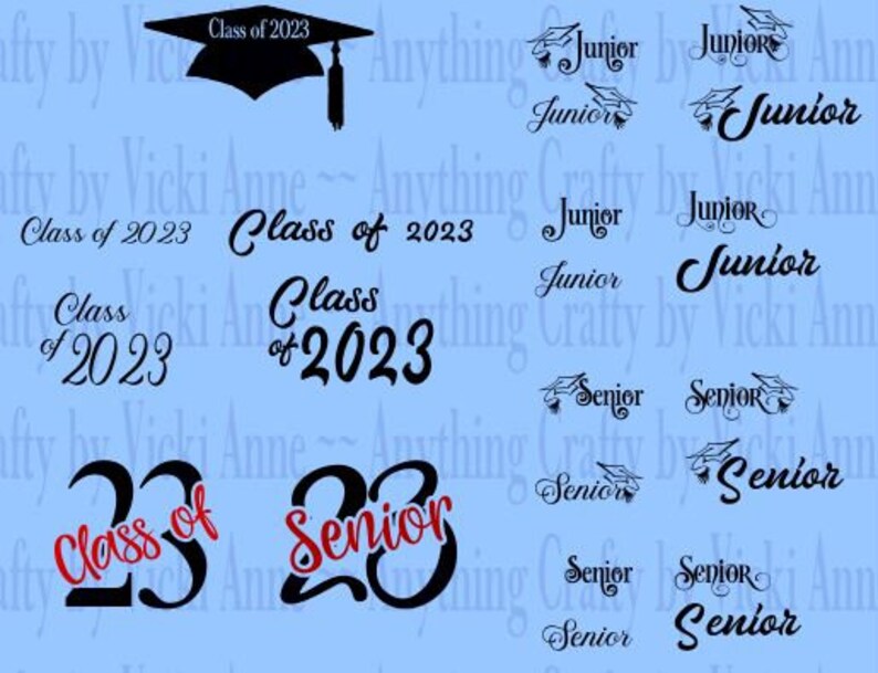 Class Of 2023 Large Svg Bundle Pack High School College Etsy