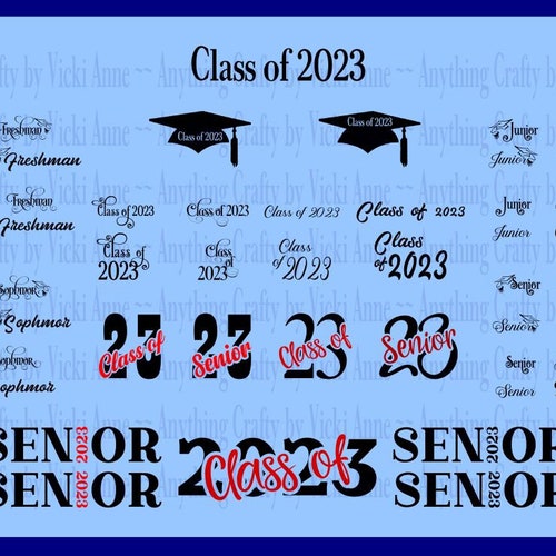 Senior 2023 SVG High Res File Class of 23 Graduation - Etsy