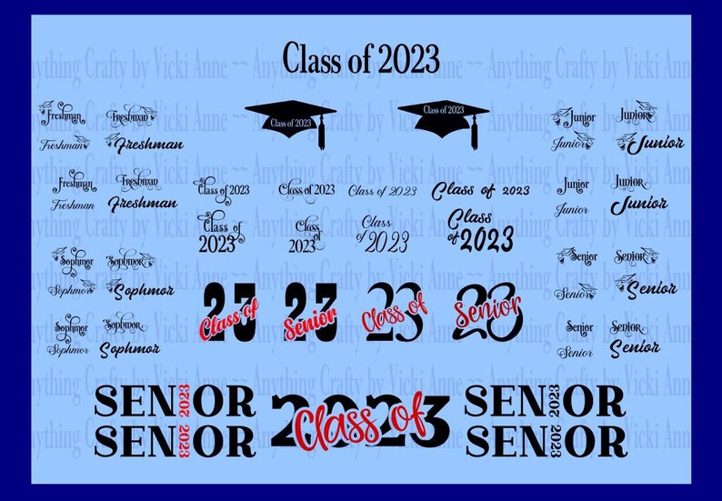 Class of 2023 LARGE SVG Bundle Pack High School College | Etsy