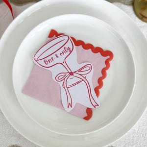 Printed Cocktail Compliment or Love Cards in Pink and Red