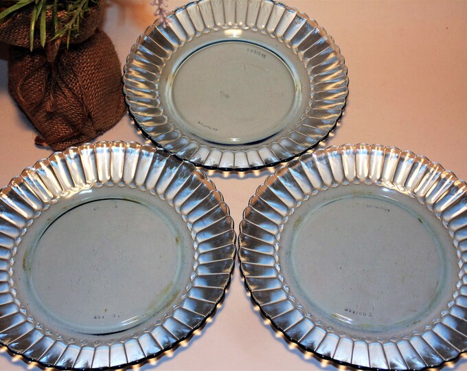 Blue Glass Salad Plates Forte Crisa Mexico Set of 3 Plates Etsy