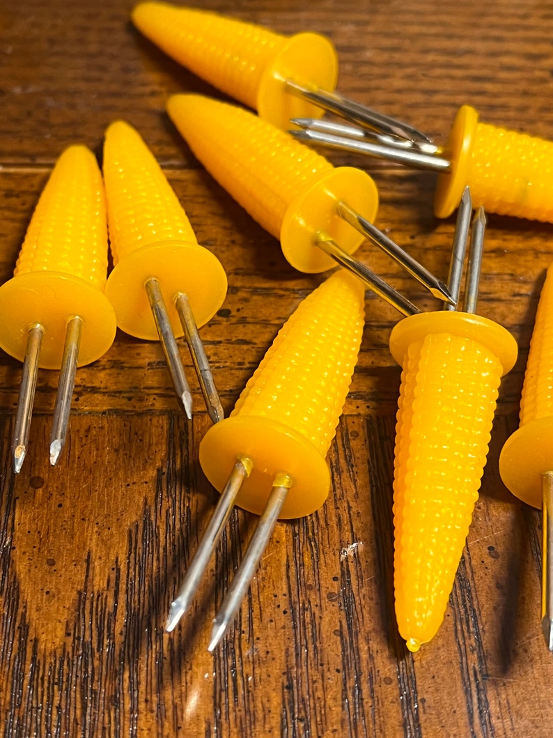 Vintage Corn Holders Corn on the Cob Knobs Yellow Corn Etsy