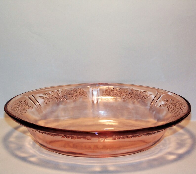 Pink Depression Oval Vegetable Bowl Sharon Cabbage Rose Etsy