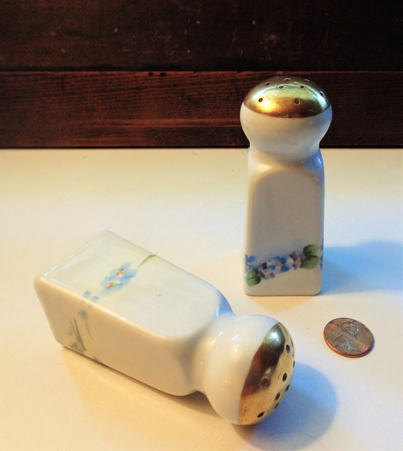 Antique Noritake Nippon Salt Pepper Shaker Set Blue and Etsy