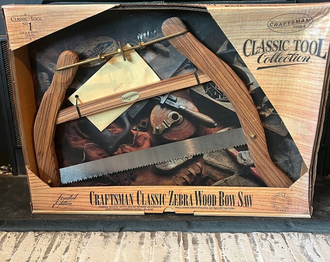 1994 Craftsman Classic Tool Series, Zebra Wood Bow Saw, Vintage