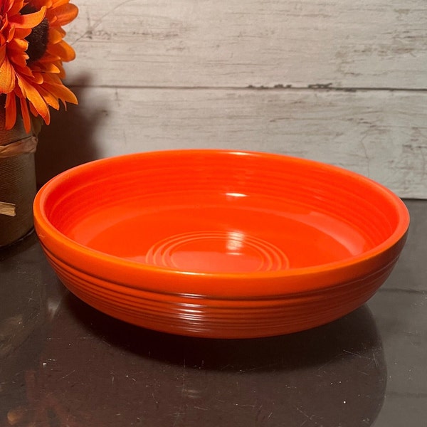 Fiesta Coupe Cereal Soup Bowl, Poppy Orange, Homer Laughlin, Made In USA, Vintage Dinnerware