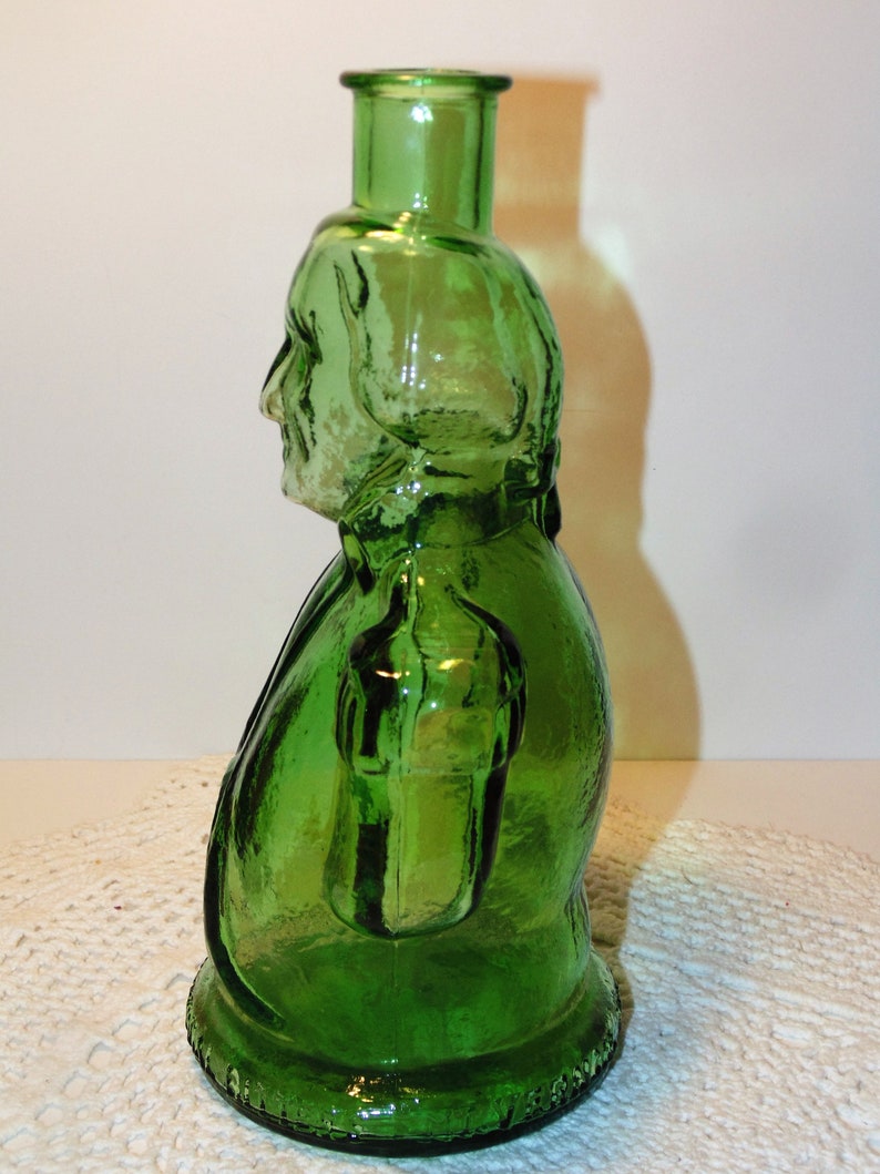 Green Glass Wheaton Bottle General Washington Etsy