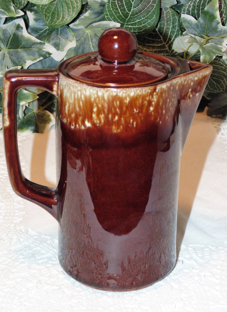 Drip Glaze Teapot Made in Japan Vintage Red Ware Pottery Etsy