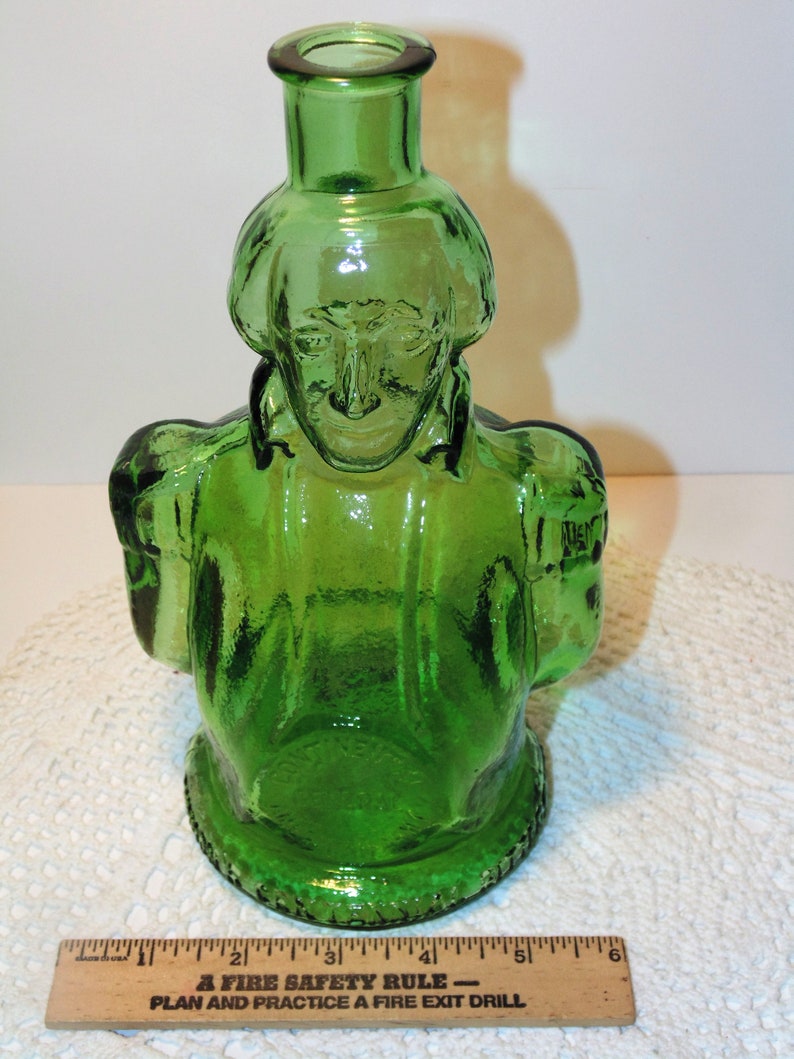 Green Glass Wheaton Bottle General Washington Etsy