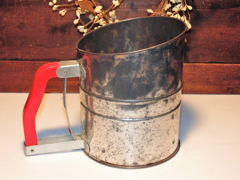 Vintage Hand Sifter Kitchen Tool Farmhouse Decor Metal Etsy