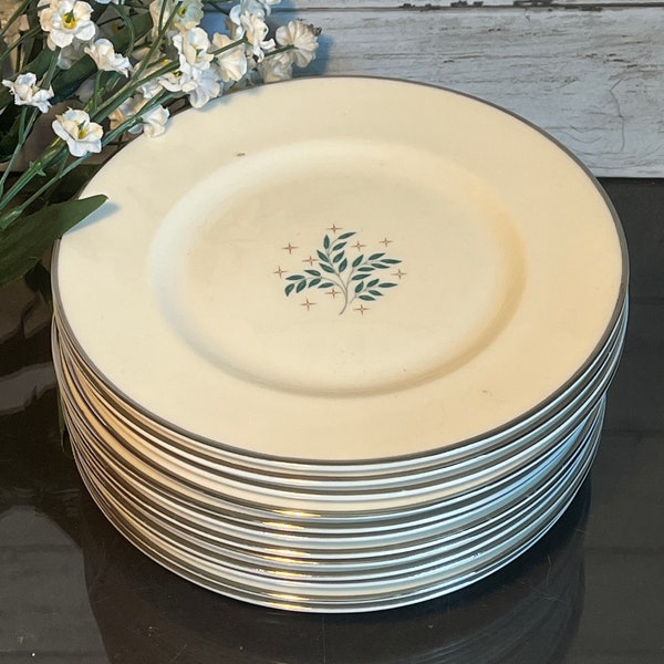 Syracuse Lyric Bone China, 12 Bread / Dessert Plates, B&B Dinnerware, Vintage Replacements