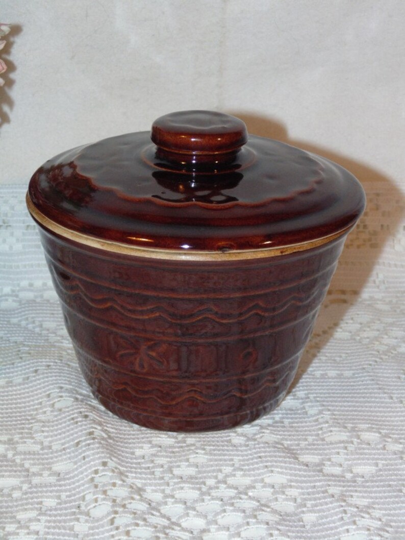 Vintage Marcrest Stoneware Grease Jar With Lid Daisy Dot Etsy