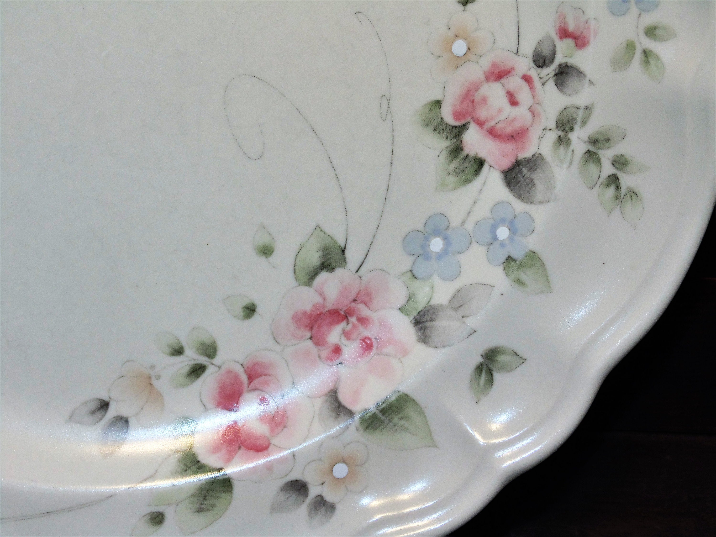 Set of 2 Pfaltzgraff Dinner Plates Tea Rose Pattern Vintage Etsy