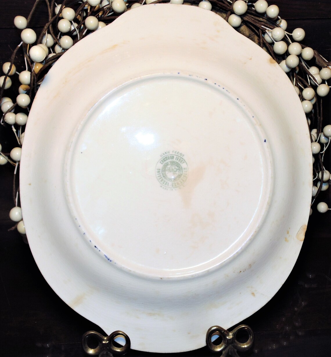 Universal Cambridge Platter With Handles Blue and White Etsy