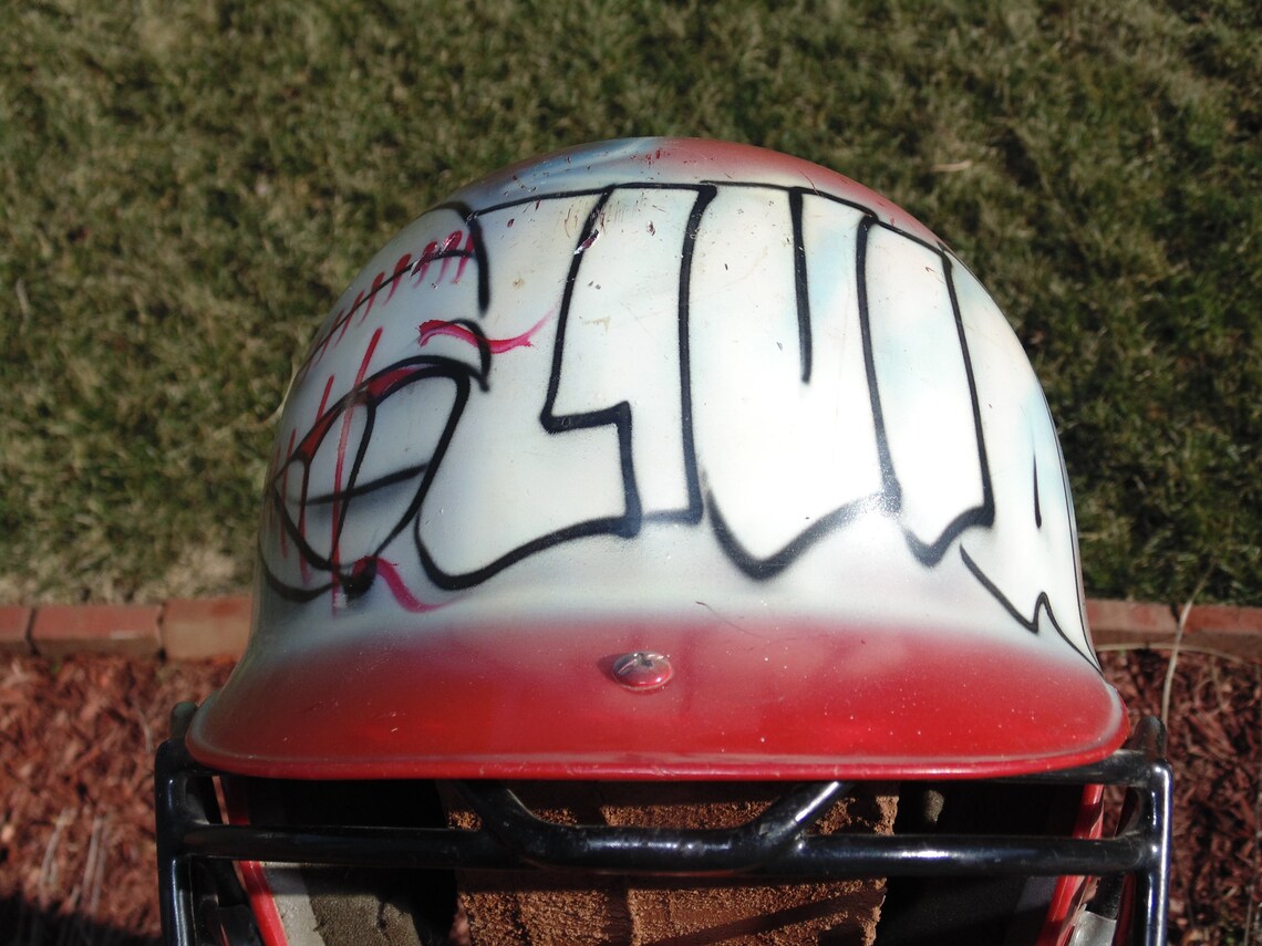 Nike Batting Helmet Red Softball Head Gear with Face Guard Etsy