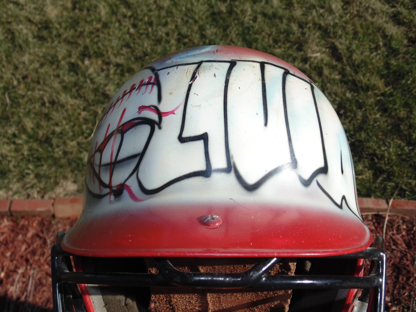 Nike Batting Helmet Red Softball Head Gear with Face Guard Etsy