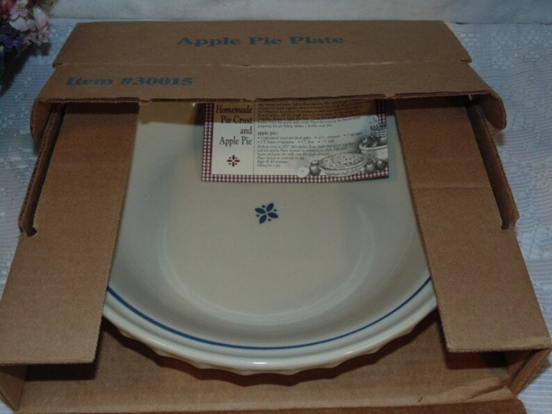 Longaberger Pottery Pie Plate Grandma Bonnie's Blue Woven Etsy