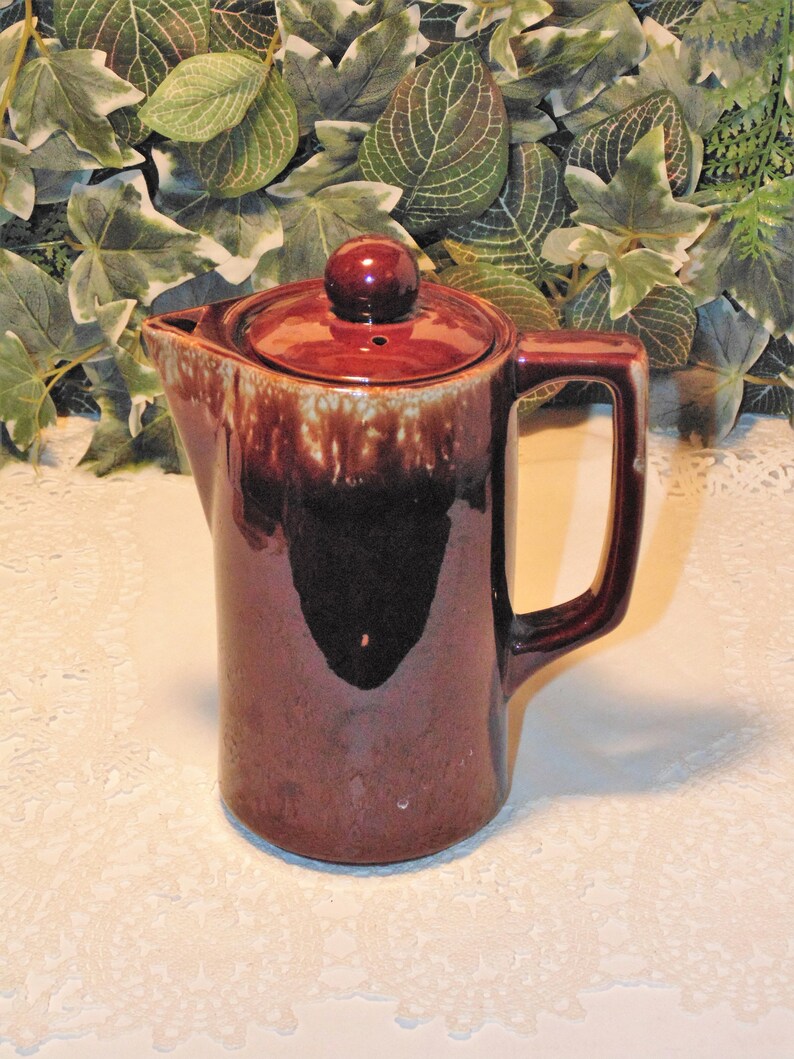 Drip Glaze Teapot Made in Japan Vintage Red Ware Pottery Etsy