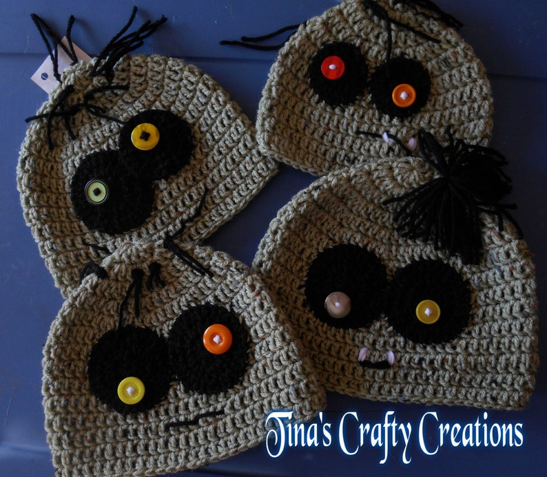 Zombie Beanie Halloween Beanie Winter Hat Crochet Hat Etsy
