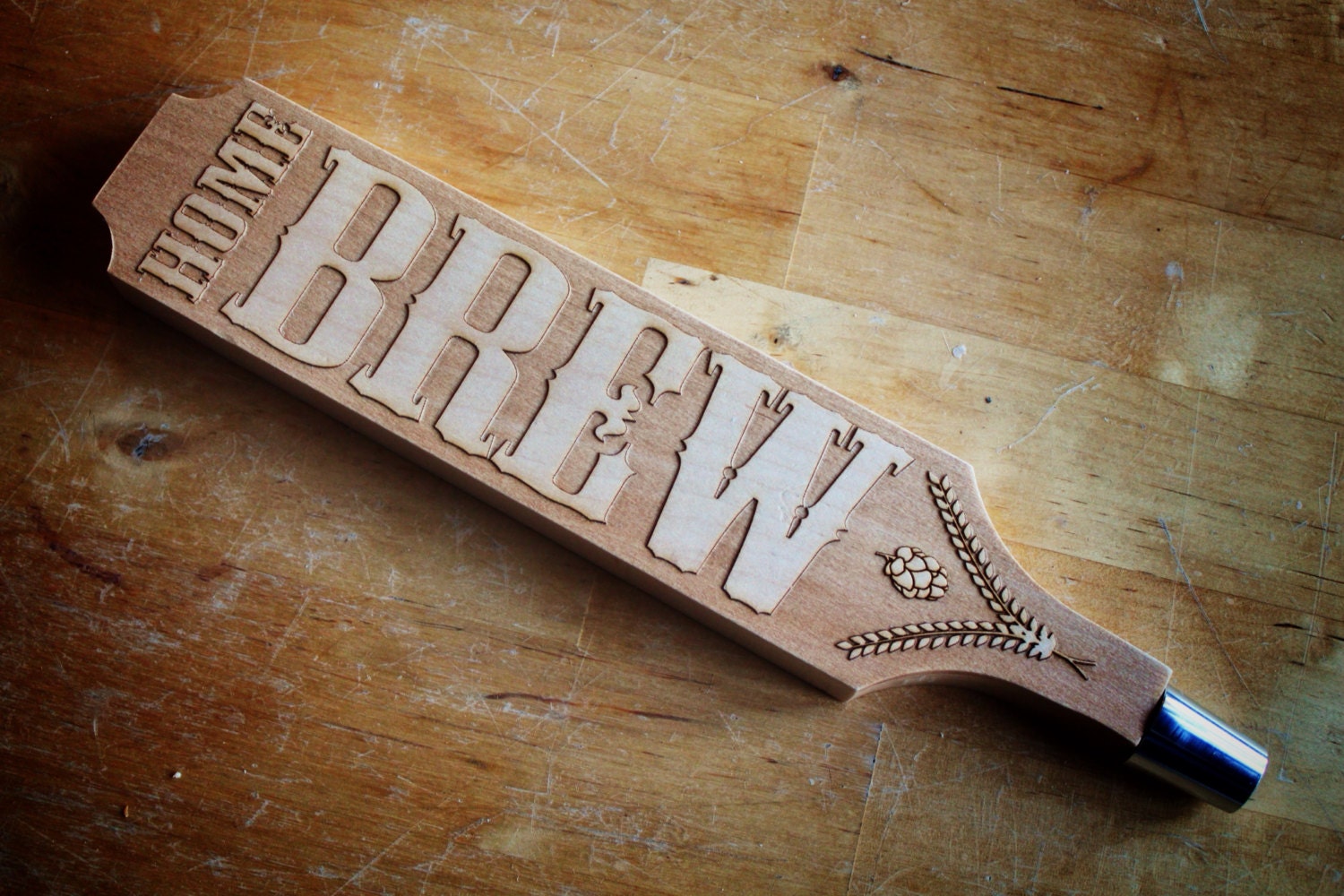 Maple Home Brew Tap Handle raised lettering Etsy
