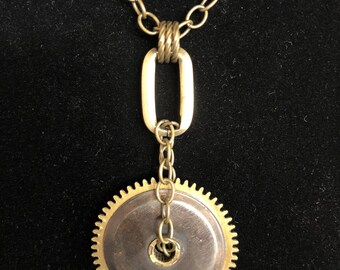 Clock Gear Necklace - Clock Gear Pendant Necklace - Clock Gear Pendant - Steampunk - Boho - Vintage -