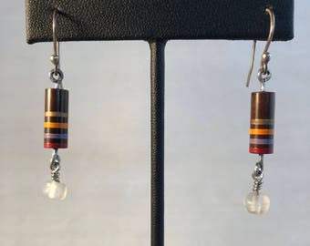 Vintage Electronics, Carbon Resistors, Earrings - Industrial