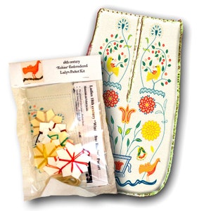KIT -  Lady’s 18th century “Winterthur Robins” Embroidered Pocket