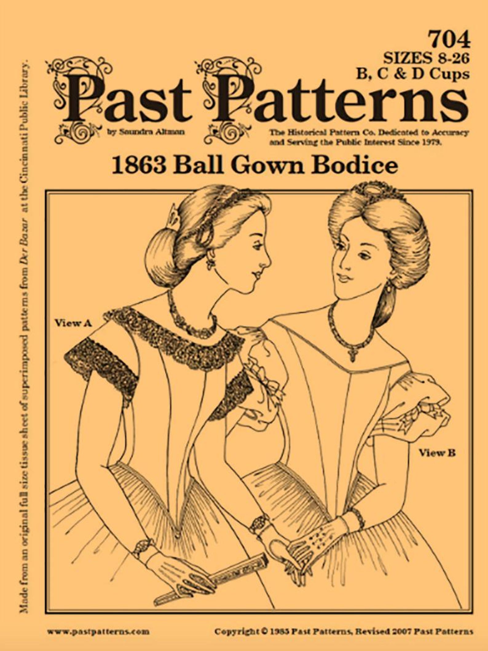 Past Patterns 1860s Ball Gown Bodice (pattern 0704) - Uncut -- Unused ...