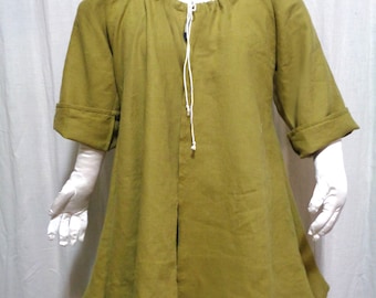 18th century Olive Green Linen Shortgown – Bust 54-56”