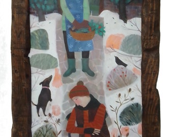 Winter Garden. Framed giclee print by Sharon Marie Winter. Free Postage in UK.