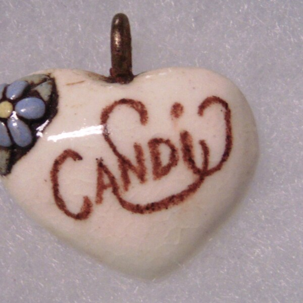 Candi----Vintage Ceramic Heart Name Pendant for Necklace Jewlery Accessories Gift Ideas