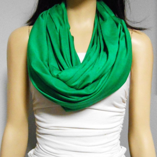 Fabulous Green Infinity Scarf SUPER Soft Knit