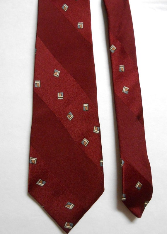 Vintage LANVIN Burgundy Silk Mens Necktie - image 2