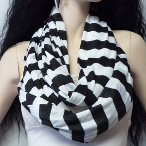 Classic Black & White  Stripes Super Soft Infinity Scarf gift ideas