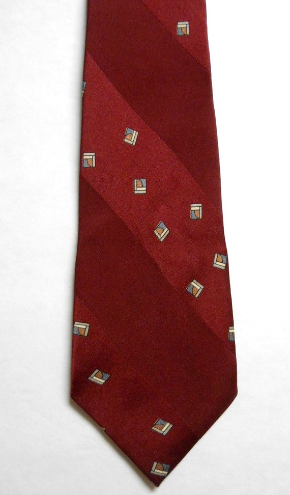 Vintage LANVIN Burgundy Silk Mens Necktie - image 3