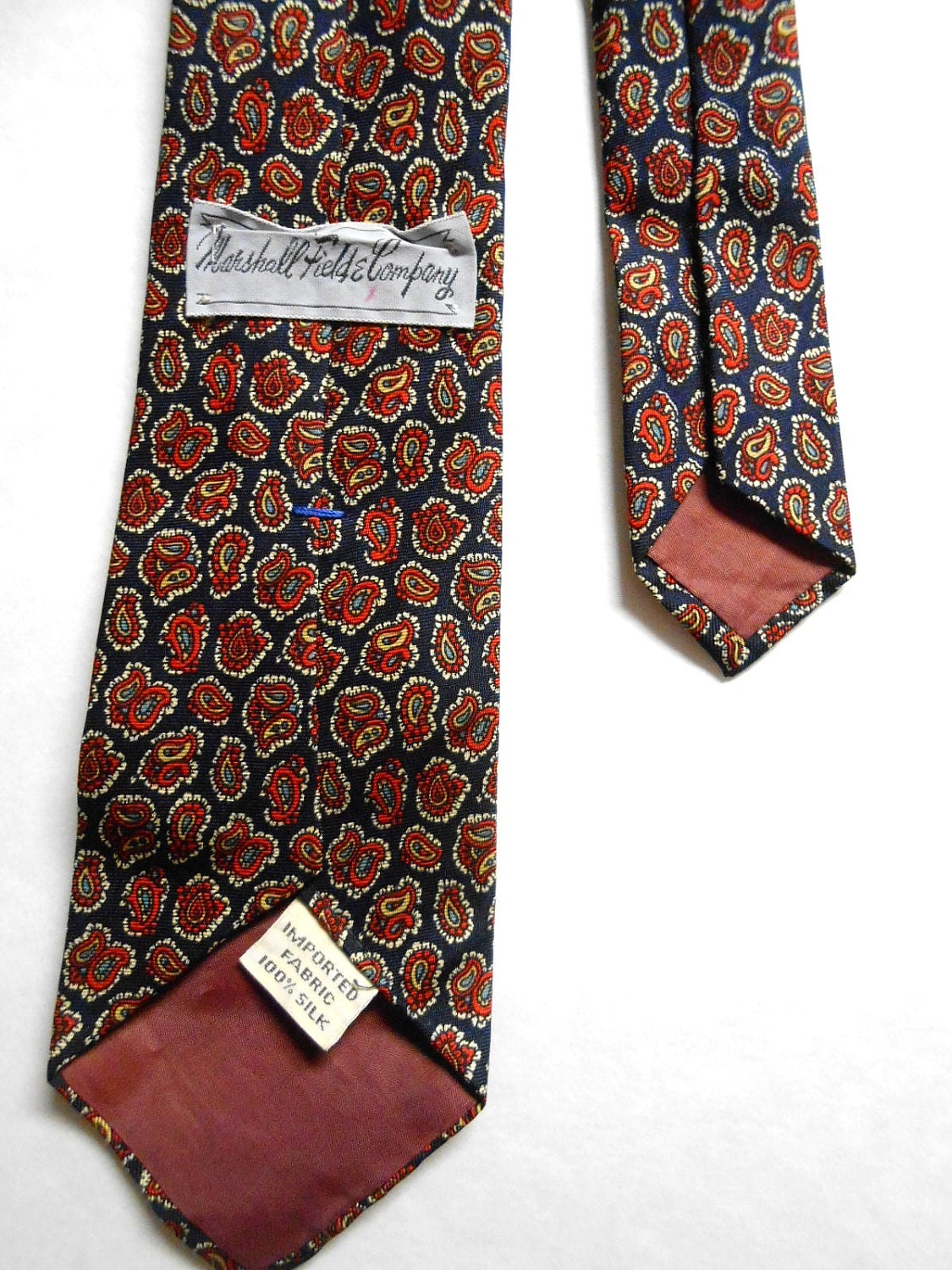 Vintage Marshall Fields Paisley Silk Necktie - Etsy