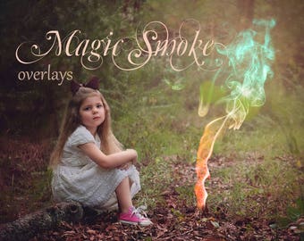 20 Magic Smoke overlays for Photoshop and Photoshop Elements. Digital Photo overlay. Photography overlay colorful smoke easy to use