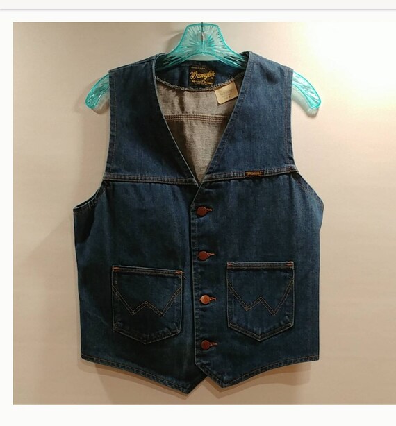 Vintage Denim Wrangler Vest Jean Vest Denim Wrangl