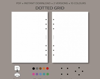 A5 printable planner dotgrid paper set / digital download dot grid dotted PDF