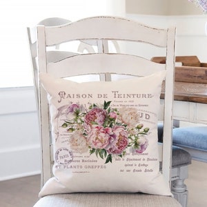 Shabby Chic Pfingstrosen Französischer digitaler Transfer, Cottagecore Dekor Romantische Bildkunst, Rosa Lila Kissen Handwerk Transfer, Tiered Tablett
