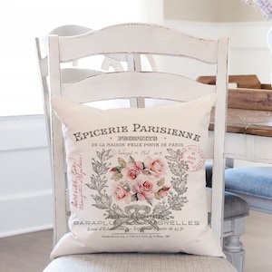 Shabby Chic Blush Roze Rozen Digital Transfer Image Art, Cottagecore Decor Romantische Franse Krans Rozen Vintage Boerderij Decor Tote Kussen