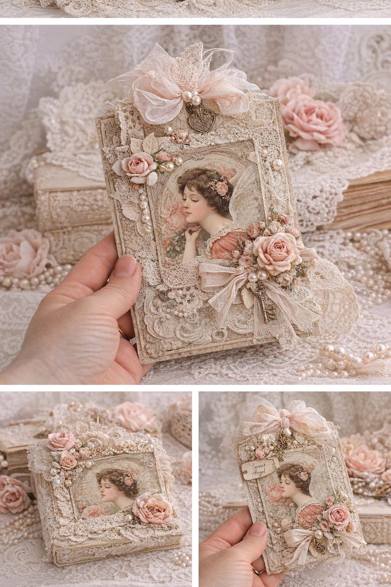 Victorian Christmas Paper Pack: Victorian Rococo Angels Frame, Roses ...
