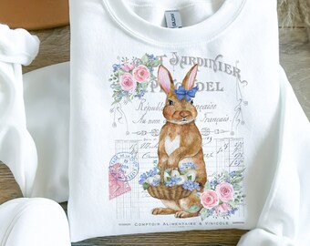 Primitive Easter Rabbit Image: French Farmhouse Transfer (Digital Download)