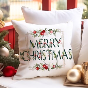 Frohe Weihnachten Transfer Digitale DIY Bild Kunst Bauernhaus Kranz Tiered Tablett Dekor Karte Basteln Scrapbooking Cottagecore Rot Grün Dekor